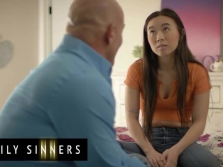 FAMILY SINNERS - Disappointed Kimmy Kimm Leans Forward To Kiss Her Warming Step-dad Derrick Pierce