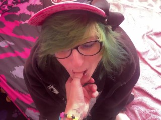 femboy POV fucking a whiny emo dog boy