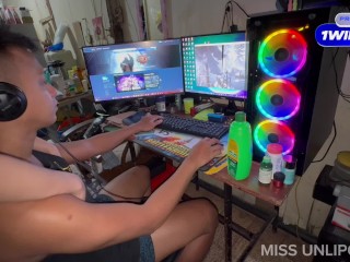 Filipina Stepsis Suck &amp; Swallows Cum While Im Gaming!