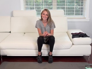 FIT18 - Kyler Quinn - Agent Gives Skinny American Blonde A Creampie - POV
