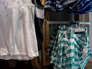Fitting Room Sex with Clothing Store Consultant Ends Cum Swallow