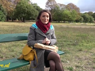 French MILF Eats Her Lunch Outside Before Leaving With a Stranger &amp; Getting Ass Fucked