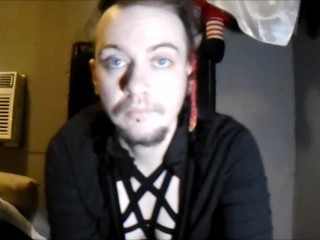 FtM Goth Thong Strip, Rubbing, Dildo fucking Man Pussy