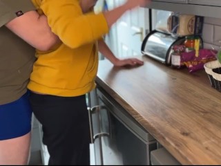 Fuck mummy in the kitchen while she making breakfast.
