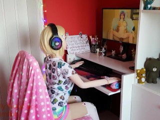 Fuking my Sex Doll Beauty Princess Ahegao Creampie pussy  Doggy style