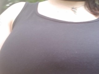 Full uncut, goth touches herself in cemetery, outdoors, public masturbation
