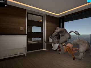 Furry sex orgy with a pregnant woman and fucking on the toilet Yiffalicious