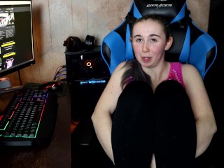 Gamer Girl Takes A Break &amp; Gives You A Footjob - JOI