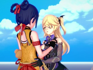 Genshin Impact - Xiangling and Fischl Lesbian Sex [3D Hentai, 4K, 60FPS, Uncensored]