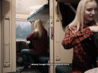 Girl Fellow Traveler Seduced Guy On the Train And Gave Him Blowjob And Swallowed Sperm! Part 1
