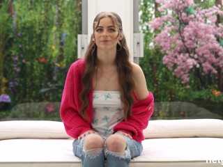 Girl Next Door with cute freckles does anal sex