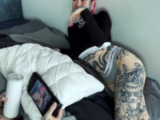 Good girl helped daddy to cum with rim, blowjob and sucking both balls - AlexisReaves