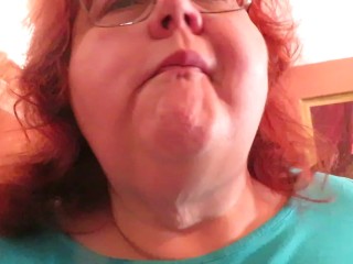 Gum chewing and blowing by Naughty Nurse Vicki