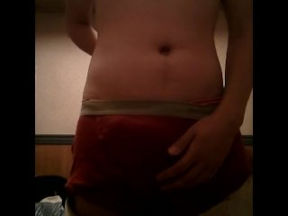 guy desperate to pee, wetting and cumming