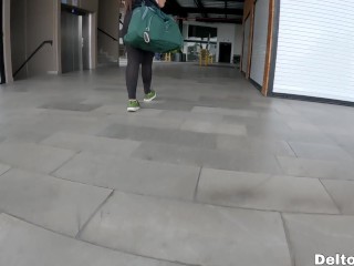 Gym bros deviate to the public bathroom to fuck before training