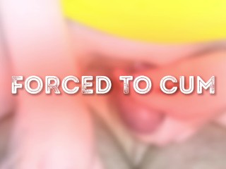 Hardcore cumshot in chastity