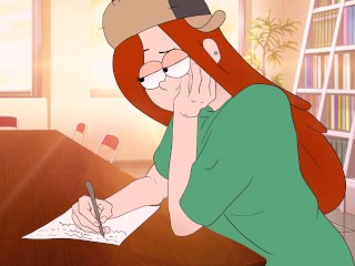 He writes a frank explanatory note at school ! Gravity Falls Hentai Wendy! 2d Porn cartoon
