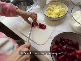 Home live. Cooking a cake