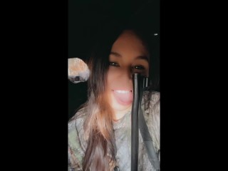 Horny Huntress Filakia Teases in the Ground Blind Waiting for a Deer