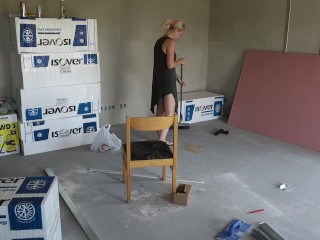 horny worker fucks a teen girl on a construction site and creampie sweet pussy (free