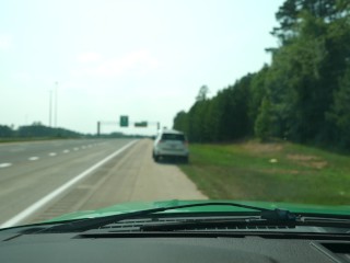 Hot Girl Fucks, Sucks And Swallows A Strangers Cum On The Side Of The Highway