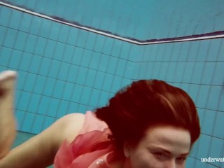 Hottest Russian perfect body babe Deniska in the pool
