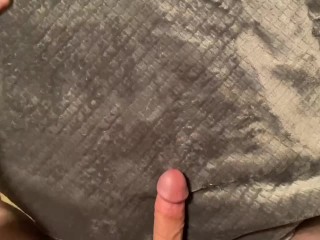 Humping soft blanket until huge handsfree cumshot