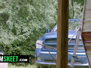 I Caught My Freaky Little Neighbor Masturbating - TeamSkeet