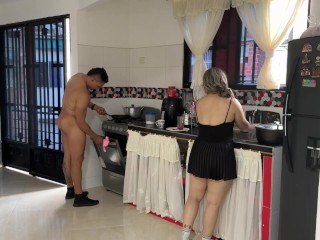 I don't let my wife finish dinner, so I can finish on her buttocks