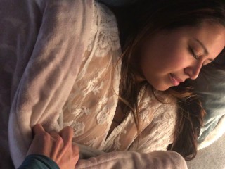 I wake up my real stepmom and cum her mouth 