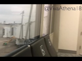 INSANE PUBLIC MASTURBATION IN AIRPORT