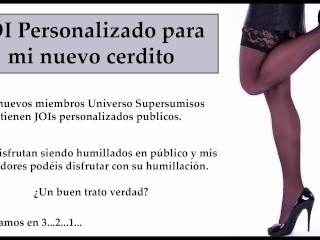JOI personalizado para mi nuevo cerdito. Ballbusting &amp; CBT.
