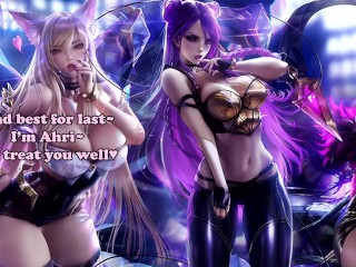 K/DA Contest Winner [League of Legends JOI](Ahri, Evelynn, Akali, Kai'sa)(Vanilla, Femdom,Breathplay
