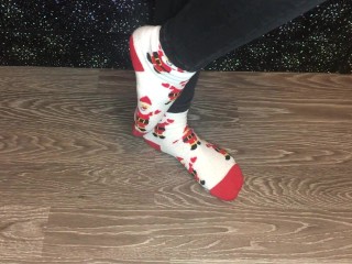 kelly_feet my dirty christmas socks after job and stinky foot pov