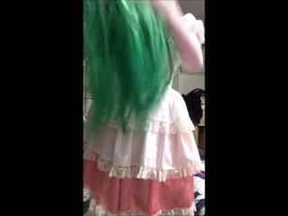 Kigurumi sakura dress kawaii masturbating