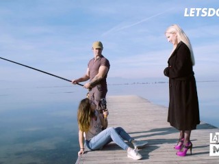 Kinky Chicks Frida Sante &amp; Georgie Lyall Crazy Fuck Outdoors With Big Cock - LATINA MILF