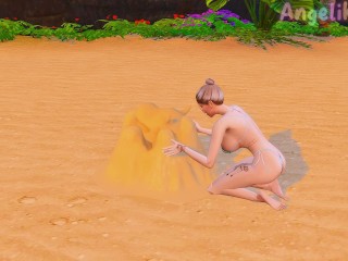 KUKOLD HUSBAND FUCKS HIS CHEATING WIFE HARD ON THE BEACH (HENTAI + SIMS 4)