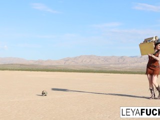 Leya the Viking takes a gold trophy up her ass