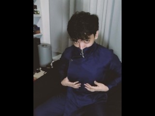 Masturbating and coming in my Jujutsu Kaisen High School Uniform. Toge Inumaki w/o wig and paint.