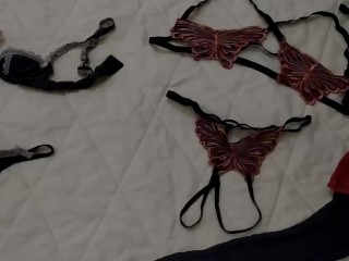 Measuring my sex lingerie and showing my body