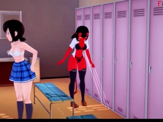 Meru The Succubus and Mavis Dracula Threesome in the lockers | Promo