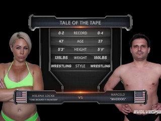 Mixed Nude Wrestling With Helena Locke Stretching Out The Orifices Of Marcelo at Evolved Fights