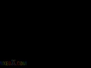 MIXEDX - Big Titties Wife Gets Double Penetrated In Hot Lost Bet Threesome