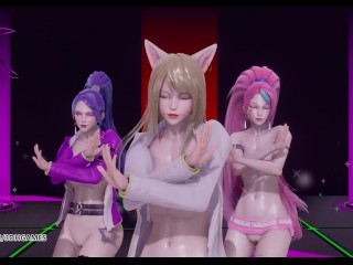 [MMD] CHUNG HA - Snapping Hot Naked Kpop Dance Ahri Akali Kaisa Evelynn Seraphine KDA 4K 60FPS
