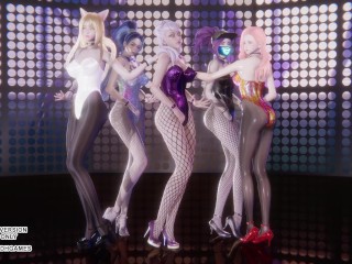 [MMD] EXID - Up &amp; Down Ahri Akali Kaisa Evelynn Seraphine Hot Kpop Dance League Of Legends Hentai