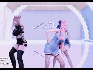 [MMD] Stellar - Vibrato Ahri Seraphine Kaisa KDA League of Legends Hot Kpop Dance Erotic 4K 60FPS