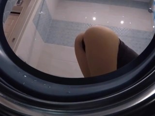 My big-ass stepsister was stucked in washer. 