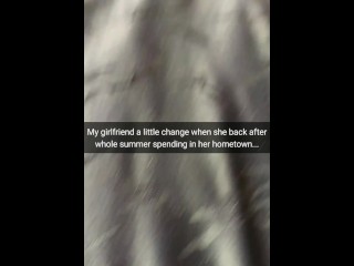 My girlfriend has changed after her 3 month vacation ... I wonder what happened? [Cuckold.Snapchat]