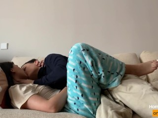 My girlfriends parents were on a trip so we fucked hard on their couch