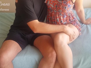 My stepdaughter fucks me in a dress when her mom is not home